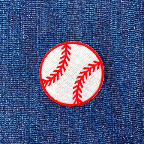 Baseball Applique Patch - Embroidered Sports Ball Badge 2.25" (Iron Or Sew On)