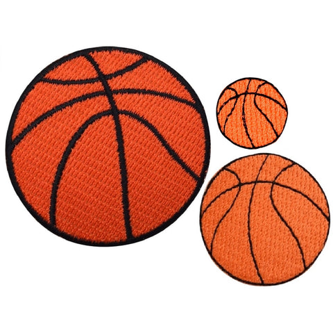 Basketball Applique Patch Set - Sports Ball Badges (3-Pack, Iron or Sew On)