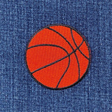 Basketball patch on denim fabric