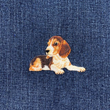 Beagle Dog Laying Down Applique Patch - Embroidered Pet Animal Badge 2.5" (Iron On)