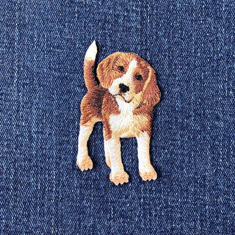 Beagle Dog Applique Patch - Embroidered Pet Animal Badge 2.5" (Iron On)