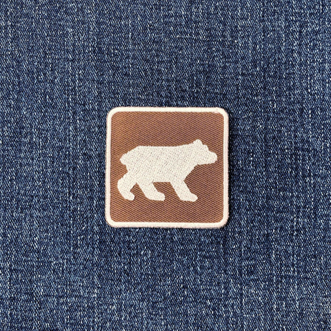 Bear Patch - Embroidered Animal Viewing Area Sign 2" (Iron Or Sew On)