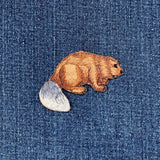 Beaver Applique Patch - Cute Embroidered Animal Badge 2.5" (Iron On)