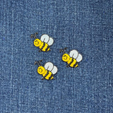 3-Pack Bee Applique Patch - Embroidered Bumblebee Insect Badge 1" (Iron On)
