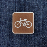 Bicycle Patch - Embroidered Bike Trail Sign Badge 2" (Iron On)