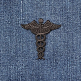 Caduceus Applique Patch Set - Doctor Nurse EMT Paramedic Medical Symbol 2-1/4" (5-Pack, Iron on)