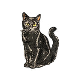 Black Cat Applique Patch - Embroidered Pet Kitty Animal Badge 2.75" (Iron On)