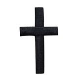Black Cross Applique Patch - Embroidered Christ Jesus Badge 2" (Iron On)