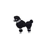 Black Poodle Applique Patch - Embroidered Dog Badge 1-7/8" (Iron On, Left)