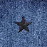 Black Star Applique Patch - Embroidered Iron On Badge 2.25"