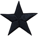 Black Star Applique Patch - Embroidered Iron On Badge 2.25"