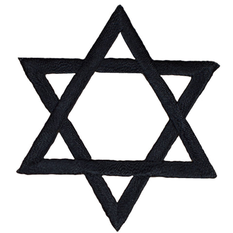 Medium Black Star of David Applique Patch - Jewish Symbol Judaism Yom Kippur Hanukkah Rosh Hashanah Bar Mitzvah 2" (Iron on)