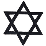 black star of David patch on a white background