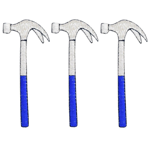 Hammer Applique Patch - Tool, Construction, Carpenter 2.75" (3-Pack, Iron on)