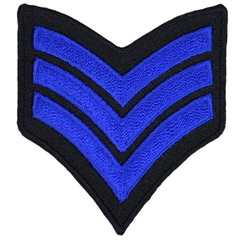 Chevron Stripes Patch - Blue Military Badge 2.25" (Iron on)