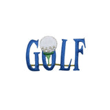 Golf-themed patch with the text 'GOLF' with a golf ball on a white background