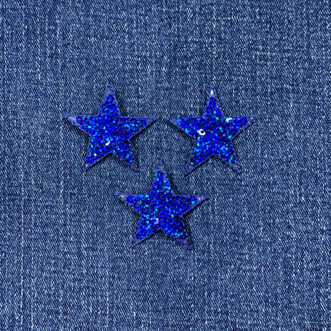 Patch Parlor Silver Star Applique Patches – 5/8" Iron-On/Sew-On (10-Pack)
