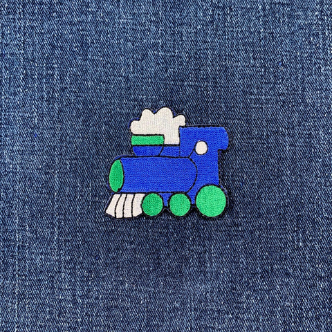 Train Patch Applique - Embroidered Steam Engine Locomotive Conductor Badge 2" (Iron On)