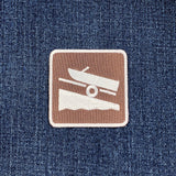 Boat Launch Patch - Embroidered Fishing Boat & Ramp Sign Badge 2" (Iron On)