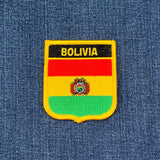 Bolivia Patch - Embroidered Flag Shield Badge 2.75" (Iron Or Sew On)