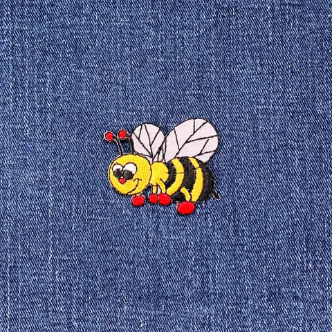 Boxing Bumblebee Patch Applique - Bee Insect Embroidered Badge 1.75" (Iron On)
