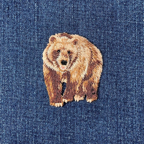Brown Bear Applique Patch - Embroidered Animal Badge 2.25" (Iron Or Sew On)