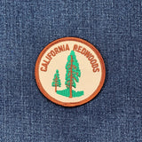 California Redwoods Patch - Embroidered CA Hiking Badge 2.5" (Iron Or Sew On)