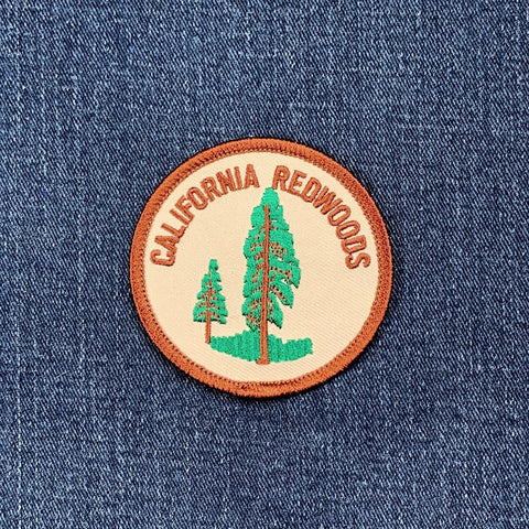 California Redwoods Patch - Embroidered CA Hiking Badge 2.5" (Iron Or Sew On)