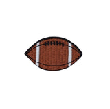 Small brown football patch on a white background