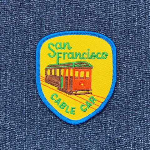 San Francisco Cable Car Patch - Embroidered Bay Area California Badge 3" (Iron On)