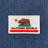 California flag patch on a denim background