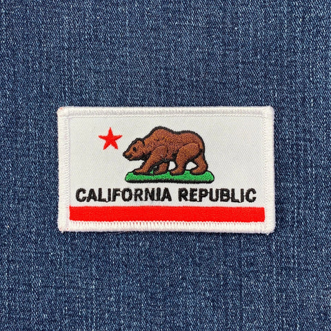 California flag patch on a denim background