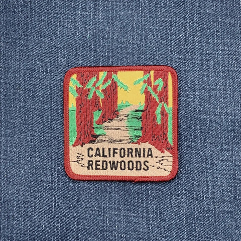 California Redwoods Patch - Sequoia Trees Hiking Embroidered Badge 3" (Iron Or Sew On)