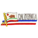 California Patch - Embroidered Ribbon & Flag Badge 4.5" (Iron On)