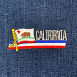 California Patch - Embroidered Ribbon & Flag Badge 4.5" (Iron On)