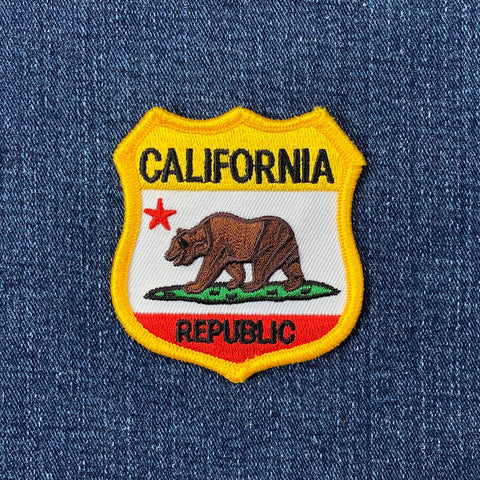 California Republic patch on denim fabric