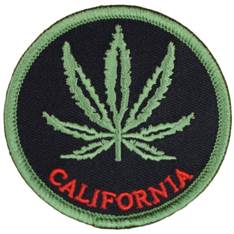 California Weed Leaf Patch - Cannabis Marijuana Stoner Badge 2.5" (Iron on)