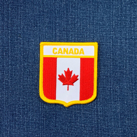 Canada Patch - Embroidered Flag Shield Badge 2.75" (Iron Or Sew On)