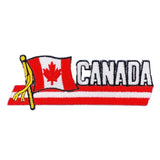 Canada Patch - Ribbon Maple Leaf Flag Embroidered Badge 4.75" (Iron Or Sew On)