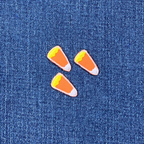 3-Pack Candy Corn Applique Patch - Halloween Treat Mini Embroidered Badge 3/4" (Iron on)