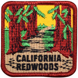 California Redwoods Patch - Sequoia Trees Hiking Embroidered Badge 3" (Iron Or Sew On)
