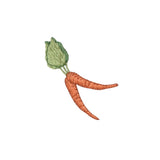 carrot patch with green top on a white background
