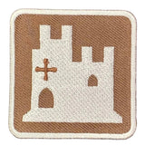 Castle Patch - Embroidered Road Sign Historic Point Of Interest Badge 2" (Iron On)