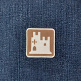 Castle Patch - Embroidered Road Sign Historic Point Of Interest Badge 2" (Iron On)