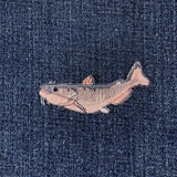 Catfish Applique Patch - Embroidered Fish Badge 2-3/4" (Iron On)