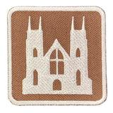 Cathedral Patch - Embroidered Road Sign Historic Point Of Interest Badge 2" (Iron On)