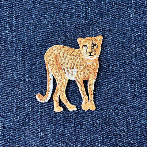Cheetah Applique Patch - Embroidered Cougar Panther Leopard Animal Badge 2.25" (Iron On)