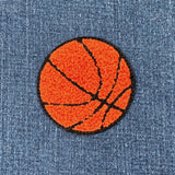Chenille Basketball Applique Patch - Embroidered Letterman Jacket Sports Badge 2-3/8" (Iron Or Sew On)