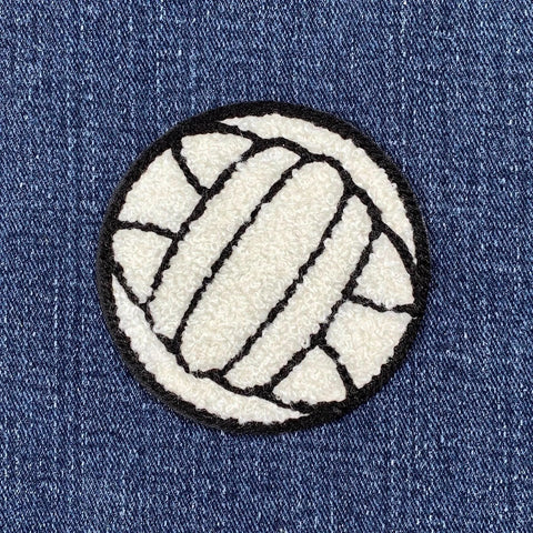 Chenille Volleyball Patch - Embroidered Sports Ball Badge 2.25" (Iron Or Sew On)