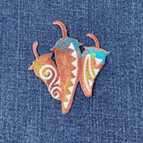 Southwest Chili Peppers Applique Patch - Embroidered Spicy Food Badge 3" (Iron On)
